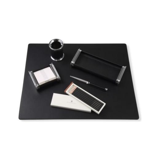 6 element set of desk accessories black finish