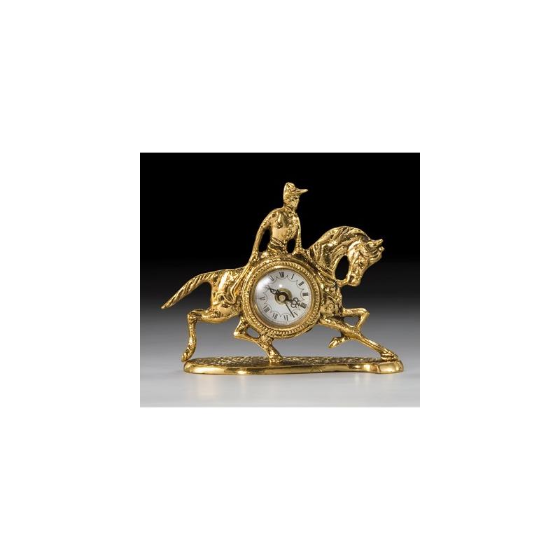 Fascinating bronze clock with a jockey on a horse