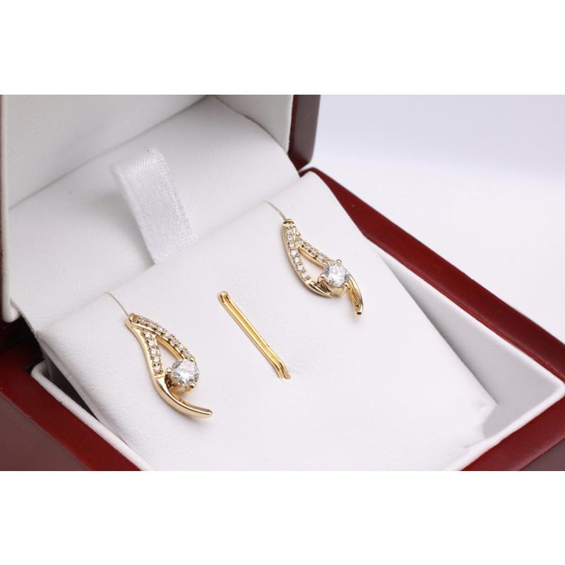 Gold earrings short Clearance